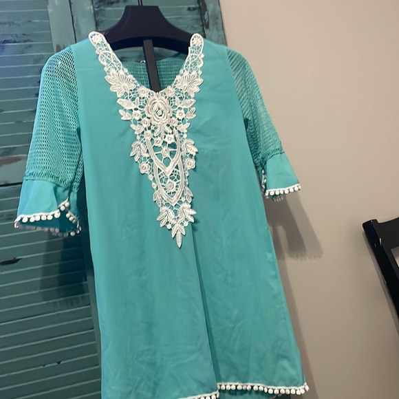 NEW! VINTAGE BLUE SHORT DRESS! NWT - Picture 1 of 2